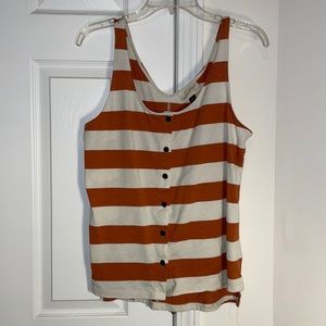 Striped button down tank top